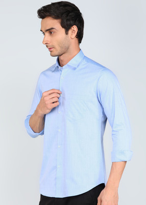 INTEGRITI Men Solid Casual Light Blue Shirt