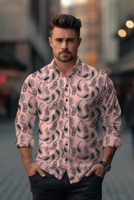 EIGHTEEN UP Men Printed Casual Pink, Black, Light Blue Shirt