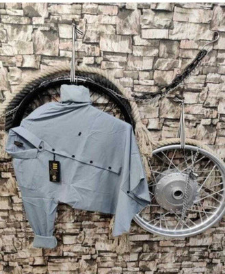 RYOKA CREATION Men Solid Casual Grey Shirt