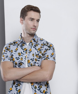 The Indian Garage Co. Men Printed Beach Wear Blue Shirt