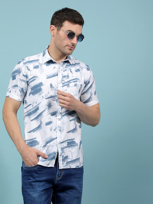 CRIMSOUNE CLUB Men Printed Casual Blue Shirt