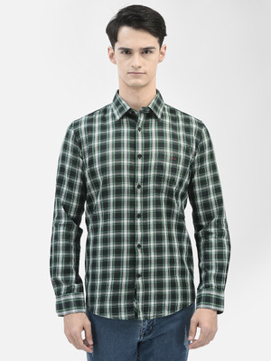 CRIMSOUNE CLUB Men Checkered Casual Black, Green, White Shirt