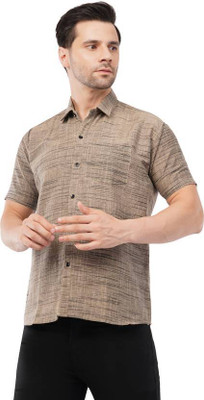 trendfeverstore Men Self Design Casual Brown Shirt