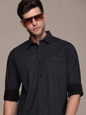 WROGN Men Checkered Casual Black Shirt