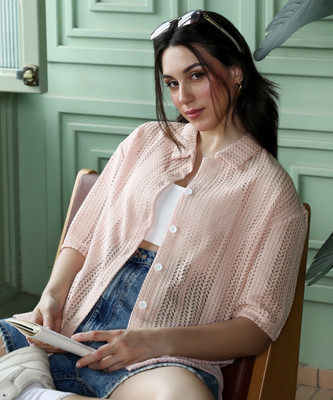 Pinacolada Women Solid Casual Pink Shirt