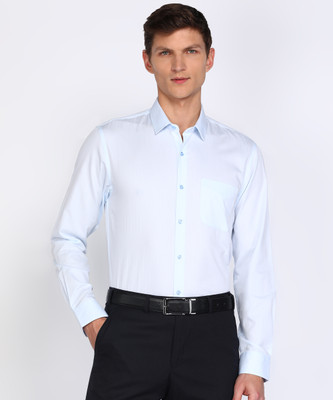 PETER ENGLAND Men Self Design Formal Blue Shirt