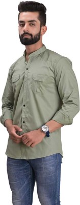 EMTY FASHION Men Solid Casual Light Green Shirt