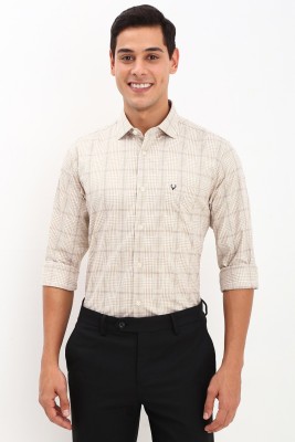 Allen Solly Men Checkered Formal Beige Shirt