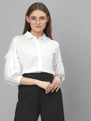 Style Quotient Women Solid Formal White Shirt