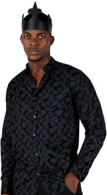 HOC Men Printed Casual Black, White Shirt