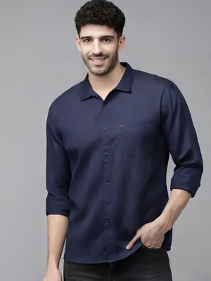 THECLASSICTOGS Men Solid Casual Blue Shirt