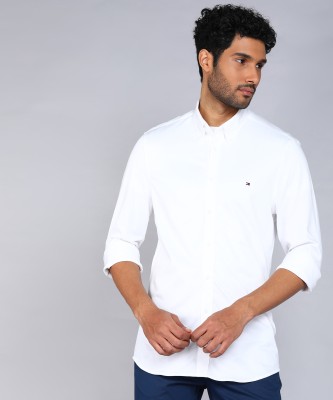 TOMMY HILFIGER Men Solid Casual White Shirt