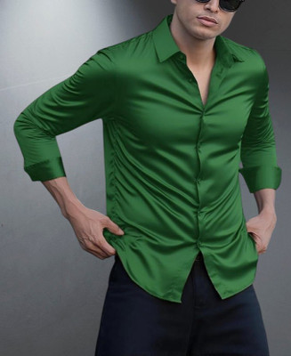 SATADHAR ENTERPRISE Men Solid Casual Green Shirt