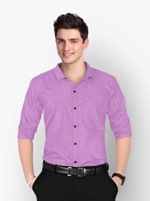 STONEBERG Men Solid Formal Purple Shirt