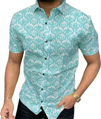 isuelfeb Men Solid Casual Blue, White Shirt