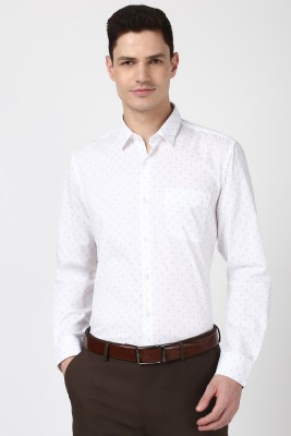 PETER ENGLAND Men Printed Casual White Shirt