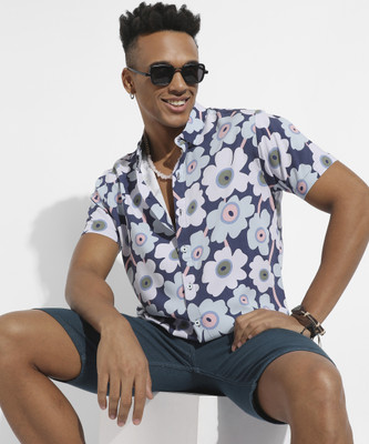 CAMPUS SUTRA Men Printed Casual Blue Shirt