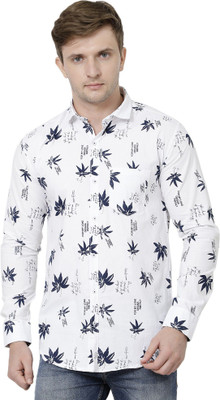 PEARL OCAN Men Self Design Casual White Shirt