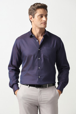 VAN HEUSEN Men Solid Formal Dark Blue Shirt