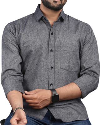METRONAUT Men Solid Casual Grey Shirt