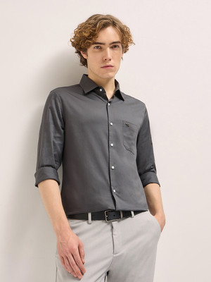 THE BEAR HOUSE Men Solid Formal Grey Shirt