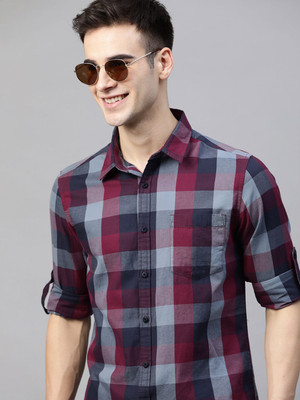 HERE&NOW Men Checkered Casual Multicolor Shirt