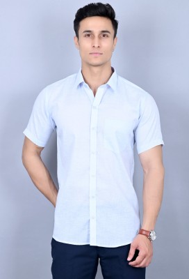 BlackLilly Men Solid Casual Light Blue Shirt