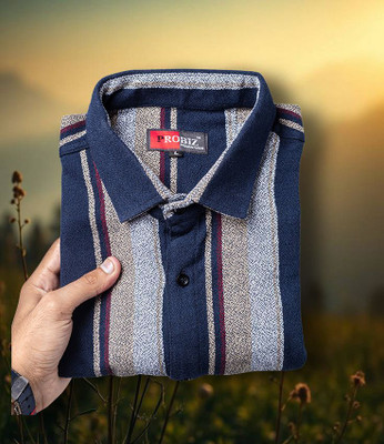 PROBIZ Men Striped Casual Multicolor Shirt