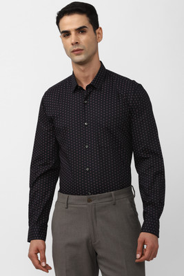 PETER ENGLAND Men Printed Formal Black Shirt