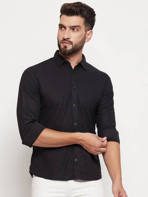 Beee simple Men Solid Formal White Shirt