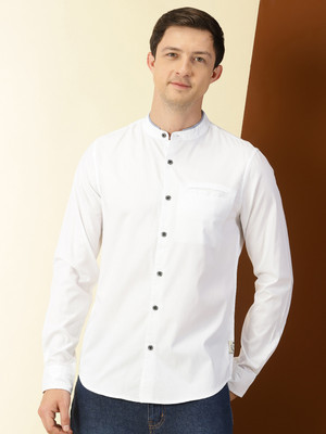 THOMAS SCOTT Men Solid Casual White Shirt
