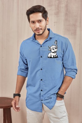 DADA IMPEX Men Solid Casual Light Blue Shirt