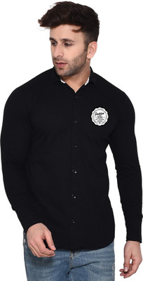 BEYOU FASHION Men Solid Casual Black Shirt