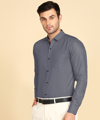 METRONAUT Men Solid Casual Grey Shirt