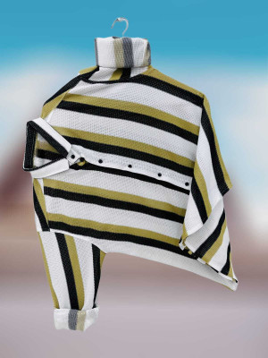 DUCCKCREATION Men Self Design Casual Yellow Shirt