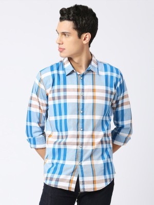 Pepe Jeans Men Checkered Casual Blue Shirt