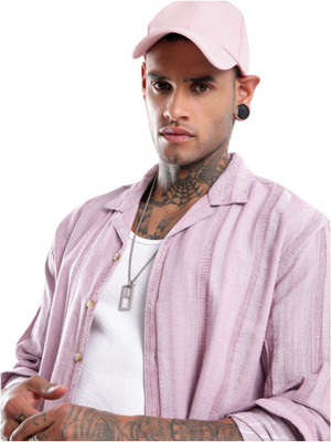 WROGN Men Striped Casual Pink Shirt