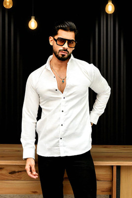 TRENDING LAXMI TREND Men Solid Casual White Shirt(Pack of 2)
