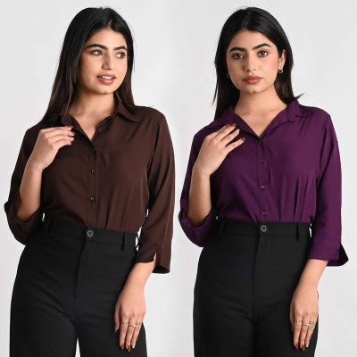 Your Style Women Solid Casual Multicolor Shirt(Pack of 2)