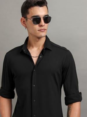 HIGHLANDER Men Solid Casual Black Shirt