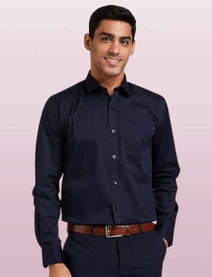 Style Nest Men Solid Formal Dark Blue Shirt