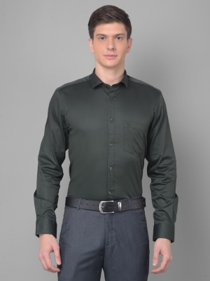 COBB ITALY Men Solid Formal Dark Green Shirt