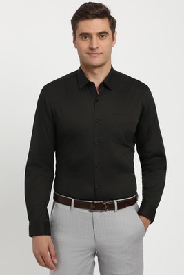 PETER ENGLAND Men Solid Formal Black Shirt