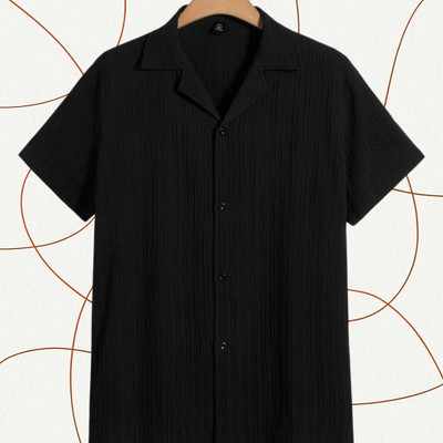 A FUBAR Men Self Design Formal Gold Shirt