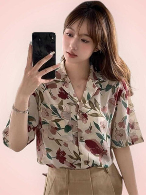 KALLAXI Women Printed Casual Multicolor Shirt