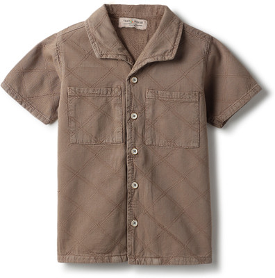 TALES & STORIES Boys Embroidered Casual Brown Shirt