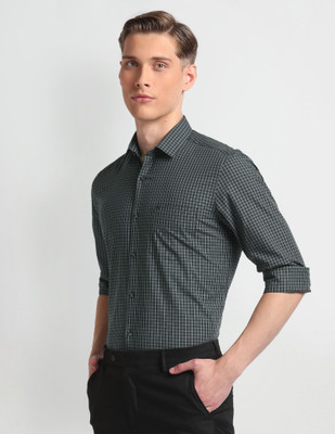 ARROW Men Checkered Formal Grey Shirt