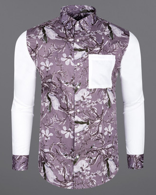 french crown Men Floral Print Casual Multicolor Shirt