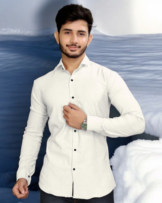 gurukrupa creation Men Solid Casual White Shirt