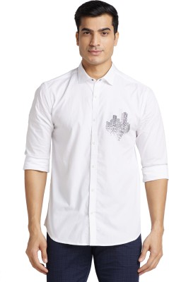 PARK AVENUE Men Printed Casual White Shirt